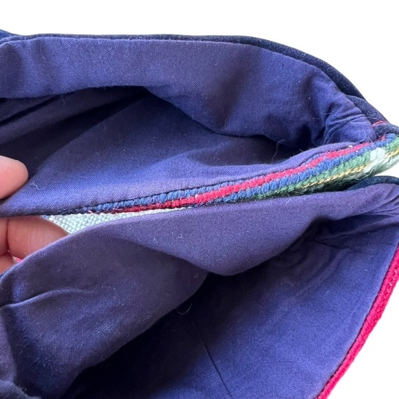 Handcrafted Needlepoint Christmas Stockings Santa Dog Angel Peace Blue Red 11x18 - Picture 11 of 15